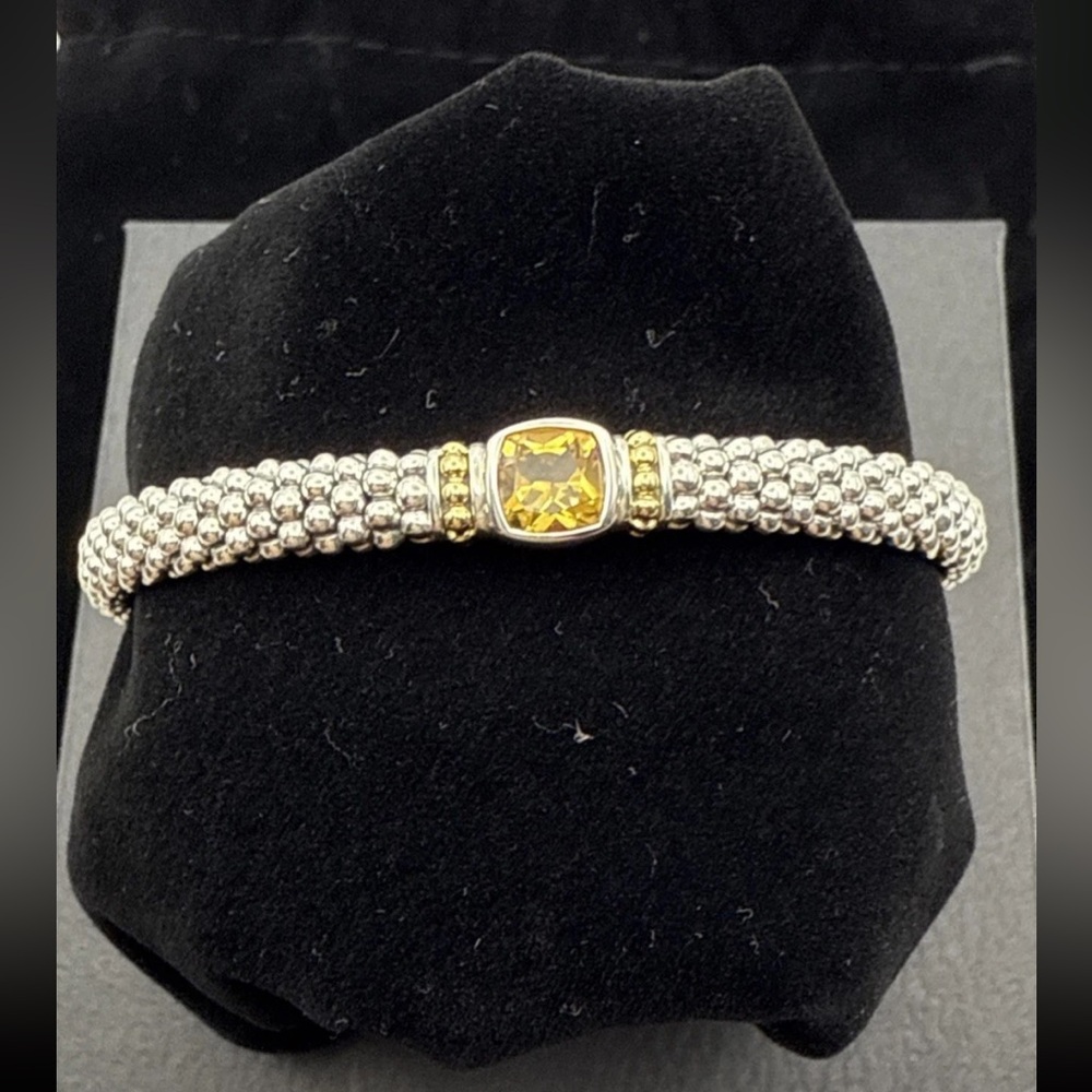Lagos Caviar bracelet 18k Rittenhouse Citrine 6x6 Stone 6mm